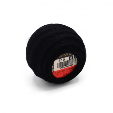 Cotone Perlè DMC n 8 gomitolo 10g Nero 310