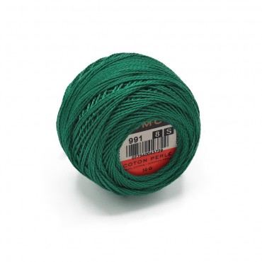 Cotone Perlè DMC n 8 gomitolo 10g Verde Ottanio 991
