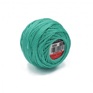 Cotone Perlè DMC n 8 gomitolo 10g Verde Turchese Chiaro 959
