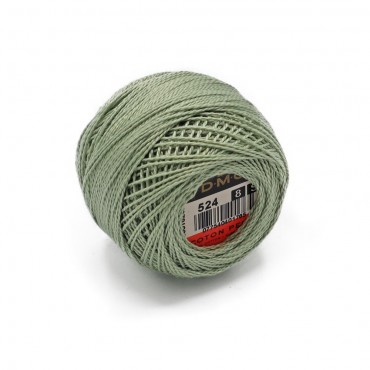 Cotone Perlè DMC n 8 gomitolo 10g Verde Grigio 524