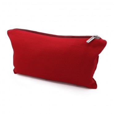 Pochette Ottoman in cotone con zip porta attrezzi made in Italy 24x15cm Rosso