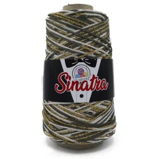Sinatra ruban mélange viscose lurex dégradé bobine 200g Militaire