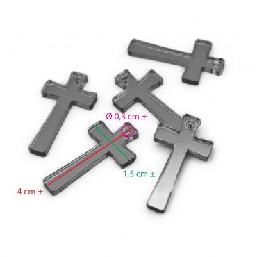 Crocifisso 40x20 conf 5 pz Plex specchiato argento