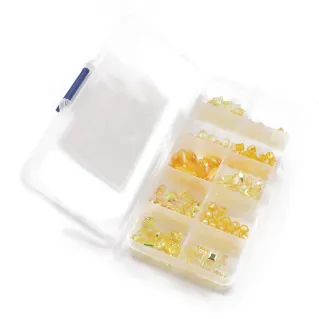 Cristaux pour bijoux assortis en résine avec boîte à 10 compartiments Giallo 56