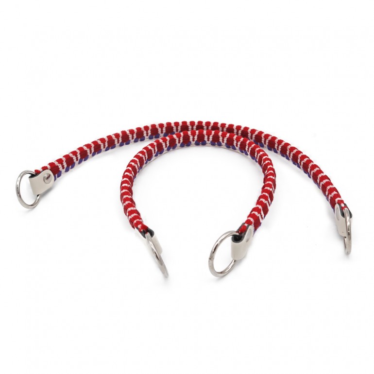 Manici Cheope in tessuto con anelli e rifiniture ecopelle made in Italy