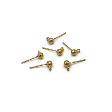 Clous avec Boule Or 4mm 6 pcs