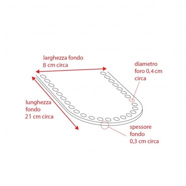 Bag bottom 21x8 in Green Eco leather | Tessiland