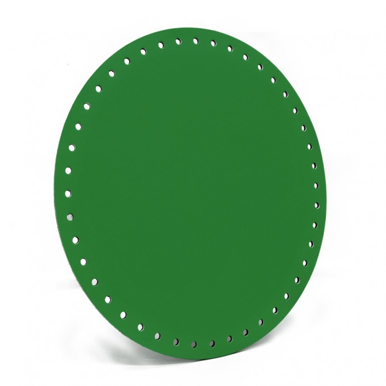 Round bag bottom 23 cm for crochet bags in Green eco-leather | Tessiland