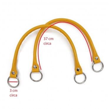 Pair of Circle handles in Ecopelle for crochet creations Yellow | Tessiland