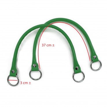 Paire de poignées Circle en éco-cuir pour créations au crochet Vert | Tessiland