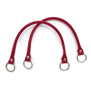 Manches Circle en Similicuir Renforcées avec Anneaux Argent 43cm 2pcs Magenta