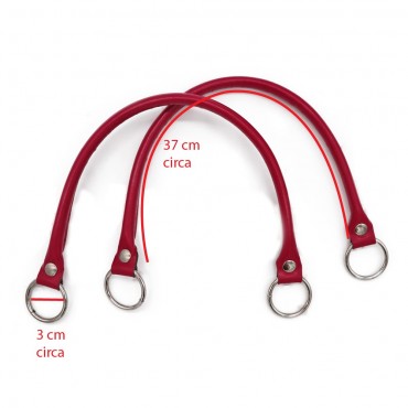 Pair of Circle handles in Ecopelle for crochet creations Magenta | Tessiland