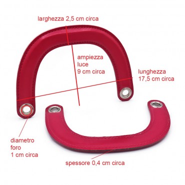 Handles DIOR Handmade Eco-Leather Handles in Magenta: Refined Details Made in Italy | Tessiland