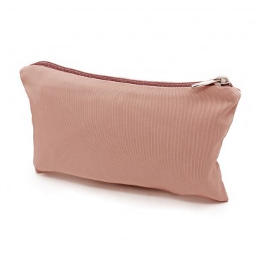 Pochette Ottoman in cotone con zip porta attrezzi made in Italy 24x15cm Confetto