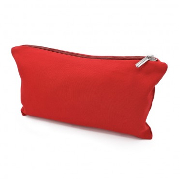 Pochette Ottoman in cotone con zip porta attrezzi made in Italy Scarlatto