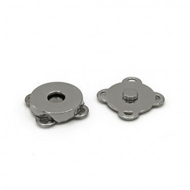 Bottone magnetico potente a 4 anelli per borse Argento