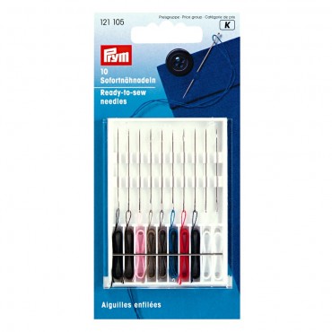 Aghi pre infilati con filo colorato set emergenza Prym 10 pz