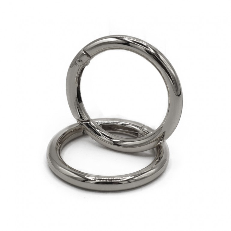 Carabiners Silver Ring 25 mm 2 pcs for crochet bags | Tessiland