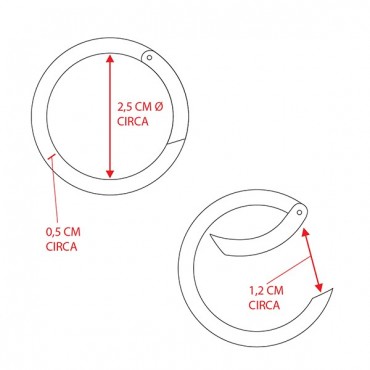 Carabiners Silver Ring 25 mm 2 pcs for crochet bags | Tessiland
