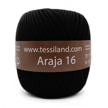 Araja filo di Scozia n16 gomitolo 100g Nero