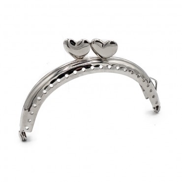 Boquilla para bolso Heart cm 8,5x7 Plata