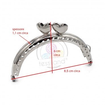 Clic clac Heart 8.5x7 cm-Silver