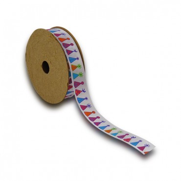 Nastro in cotone 25mm decorato per decorazioni e fiocchi 5mt