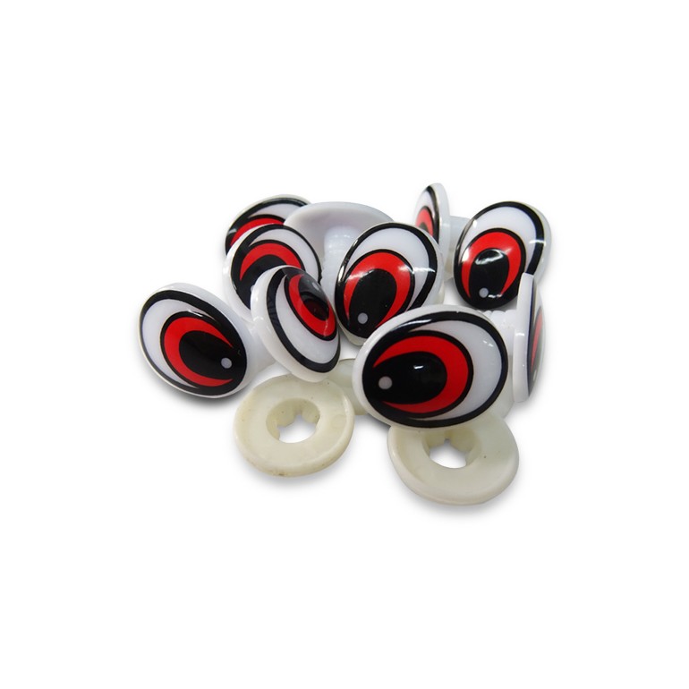 Safety eyes-Red-amigurumi-18 mm- 10 pieces