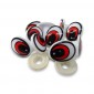 Yeux Fixes Rouges Ovales Amigurumi 15 x 18 mm | Tessiland