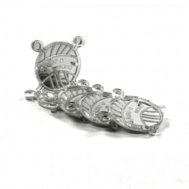 Etiqueta Handmade Plexi efecto Espejo Plata dibujo Ovillo-5 pz