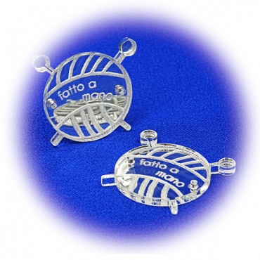 Etiqueta Handmade Plexi efecto Espejo Plata dibujo Ovillo-5 pz