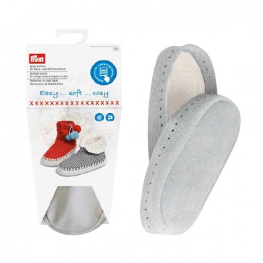 Suole in pelle scamosciata per pantofole con interno caldo effetto pelliccia