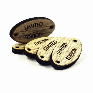 Handmade LIMITED EDITION Oval Tags 5pcs Legno