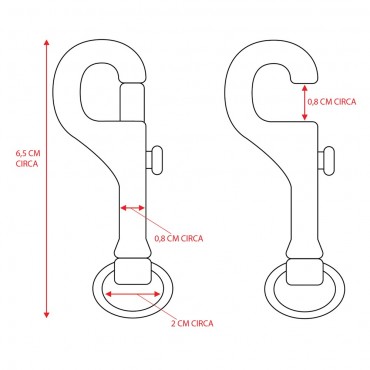 Pn103. Moschettoni portachiavi canna di fucile. Pz 1