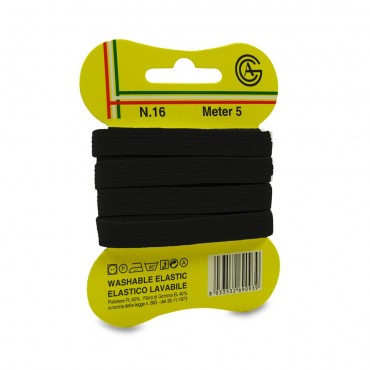 Washable bungee cord - Black N.16 - 5M