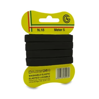 Washable Elastic Band for Clothing and Upholstery 5m Black