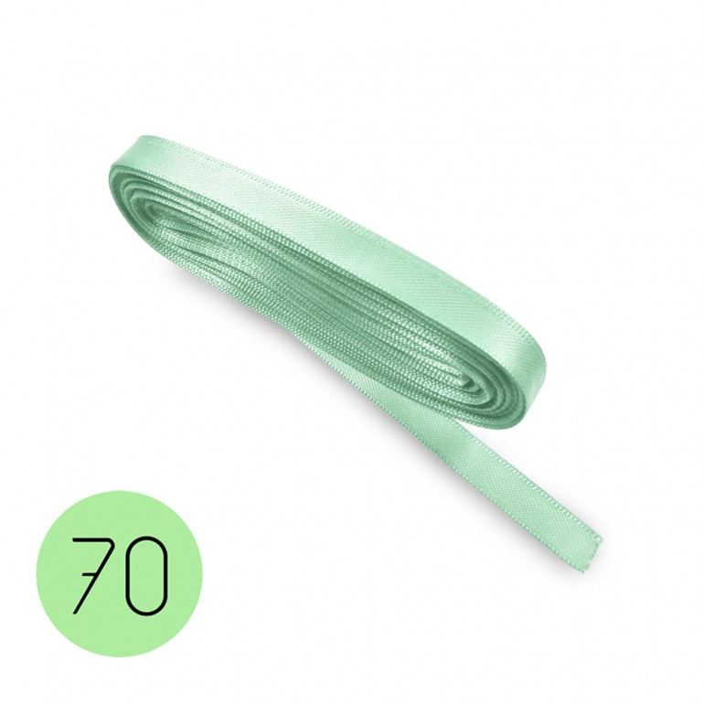 Cinta de raso mm6. Verde Agua 70. Mt.10