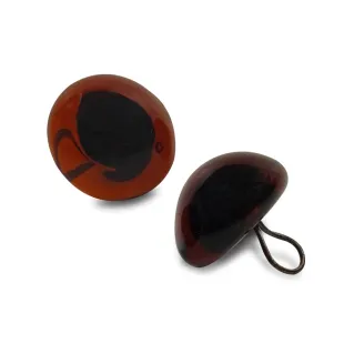 Fixed Glass Safety Eyes with Stem 2pcs Marrone