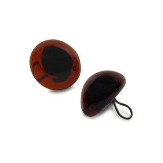 Fixed Glass Safety Eyes with Stem 2pcs Marrone