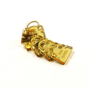 Handmade labels - Plexiglas - Mirror effect - Gold - Bag-5 pcs