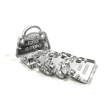 Handmade labels - Plexiglas - Mirror effect - Silver - Bag-5 pcs