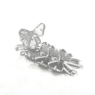 Handmade Tags HANDMADE Bow Shape 5pcs Trasparente