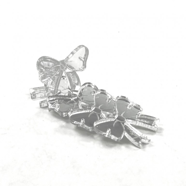 Etiqueta Handmade Plexi Transparente dibujo Lazo 5 pz