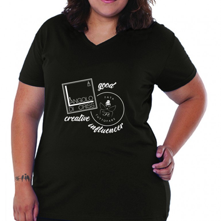 T-shirt Creative Nero TG L Curvy