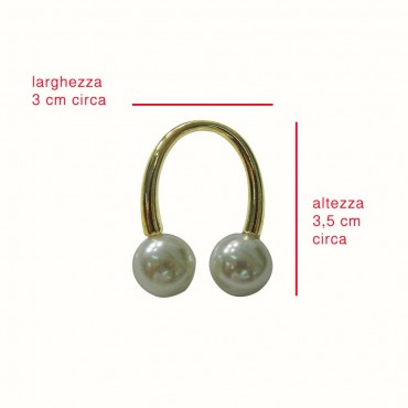 Broche-005 forma de  U pearl 1pz