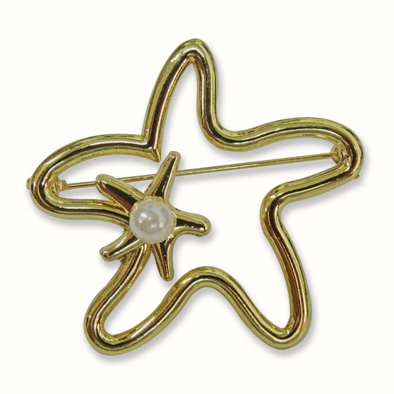 Broche-008 estrella pearl 1pz
