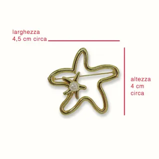 Pin estrella perlada 1ud | Pin estrella perlada para chalecos | Tessiland