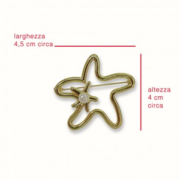 Spilla stella pearl 1pz