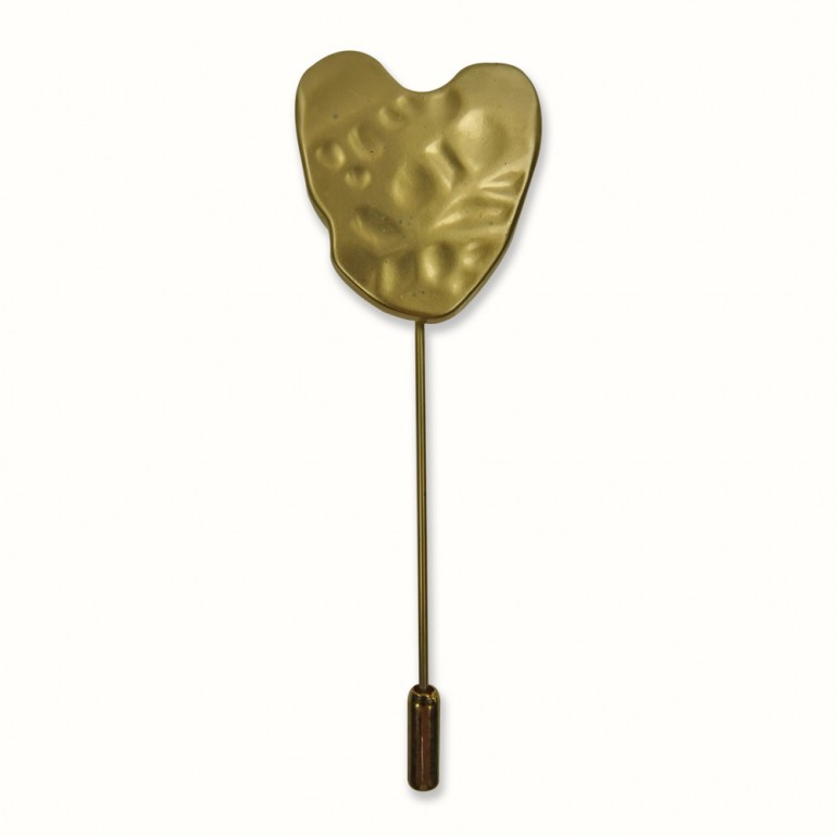 Brooch-014 hammered heart 1pc