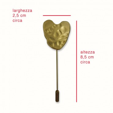 Broche-014 corazón martillado 1pz